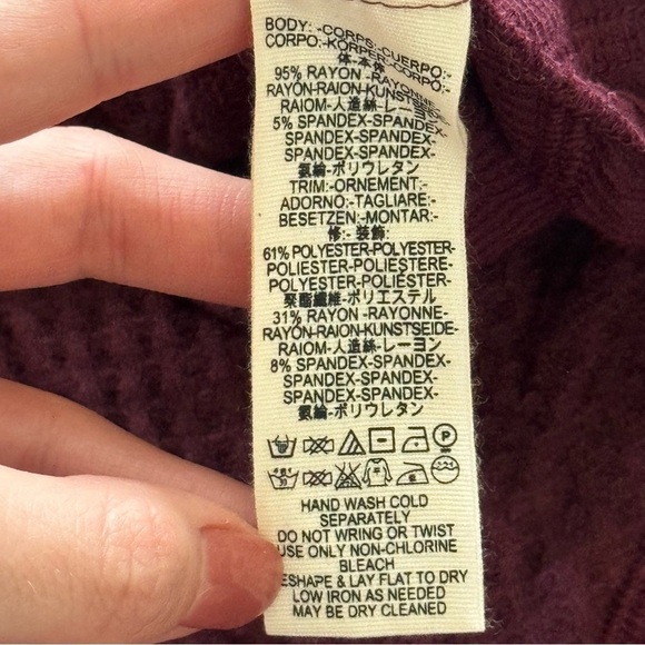 Free People Catalina Thermal Plumbery Heather Top Size Small Women - Picture 5 of 8